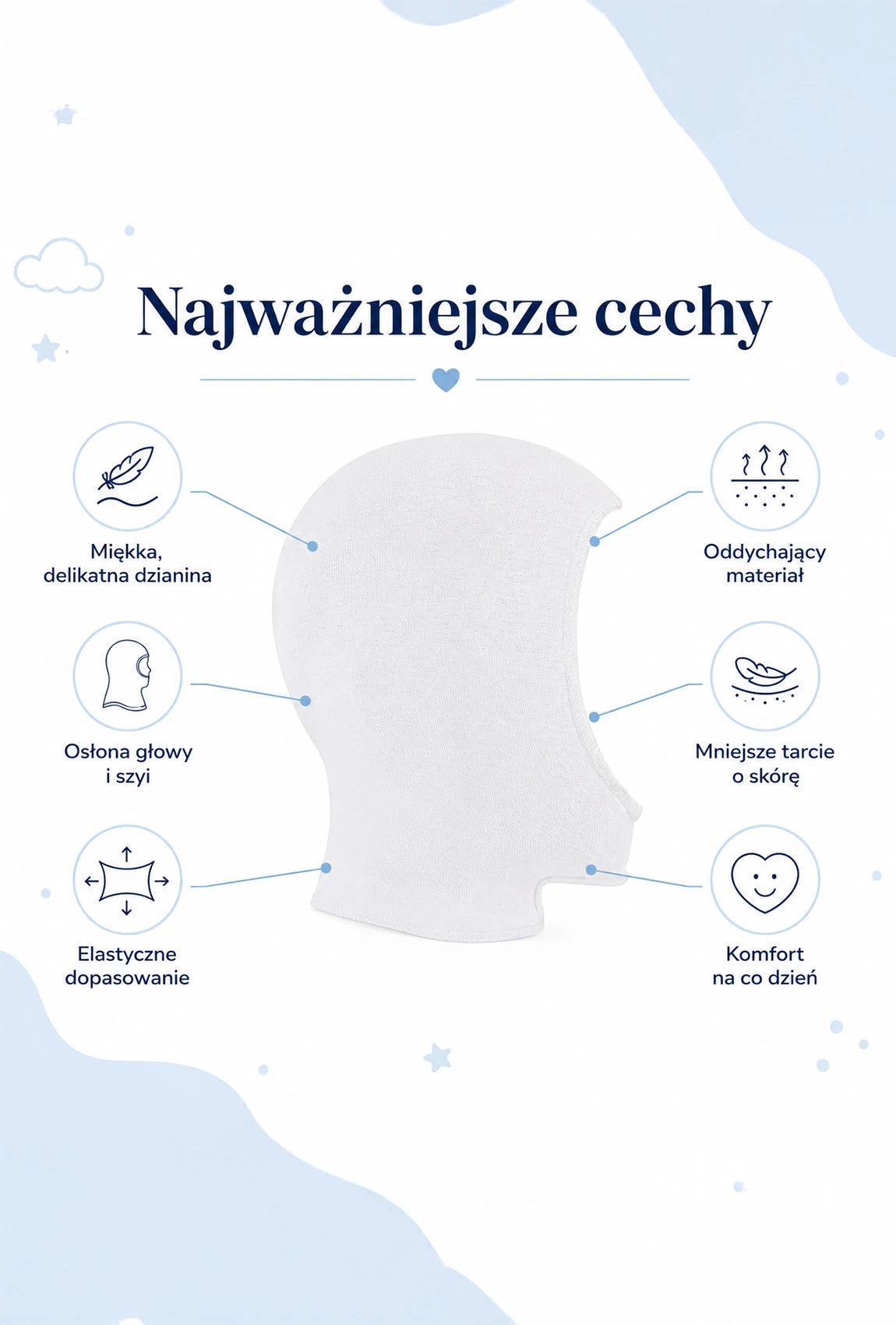 Bezszwowa kominiarka dziecięca Atopic Care