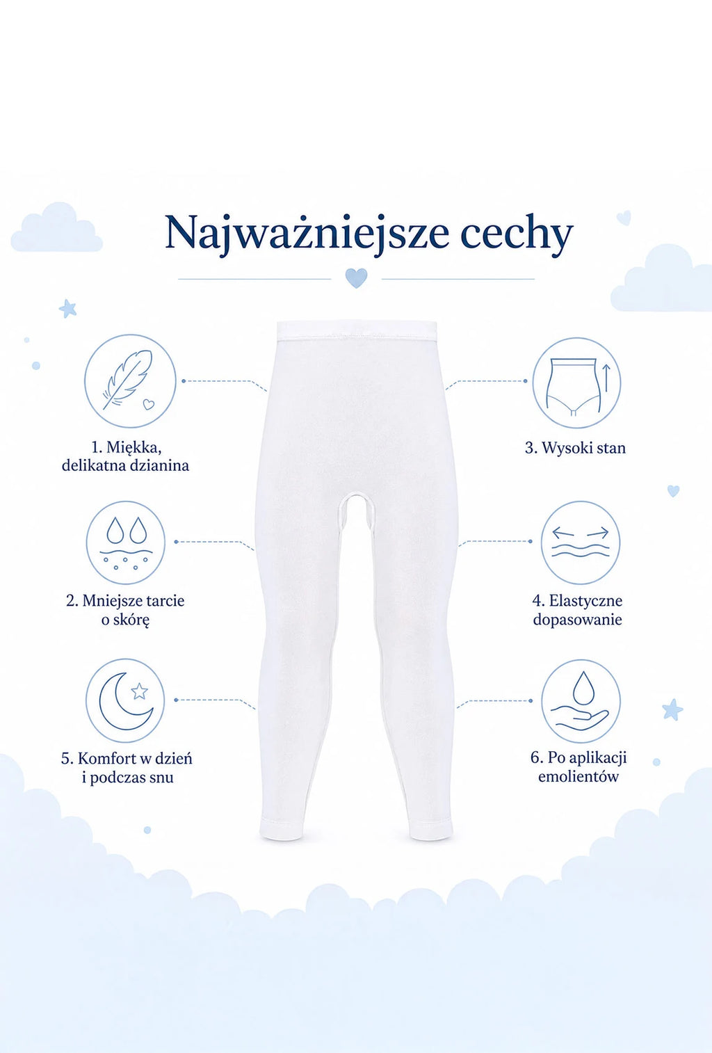 Legginsy bezszwowe dziecięce Atopic Care