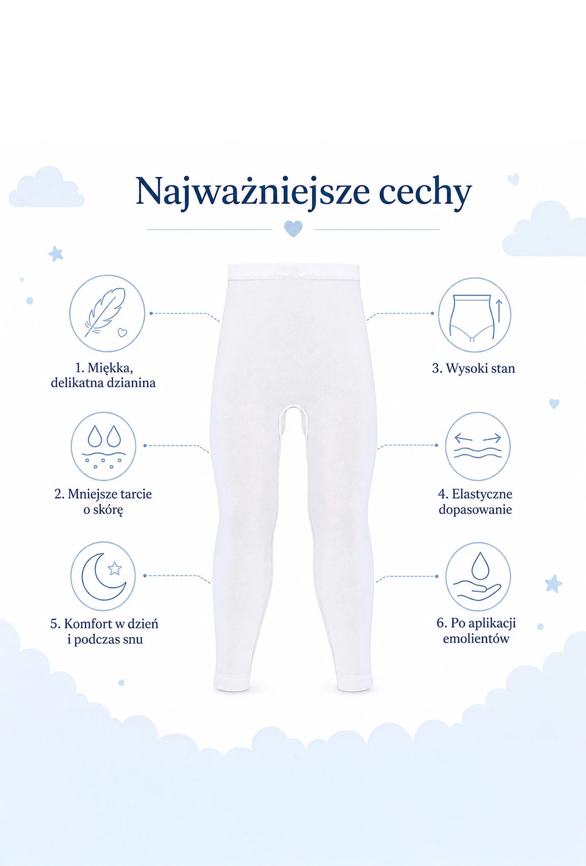 Legginsy bezszwowe dziecięce Atopic Care